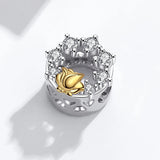925 Silver Rose Heart Bead Charm for Bracelet Women Gift