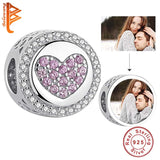 925 Sterling Silver Heart Forever Round Shape Charm Beads for Bracelets