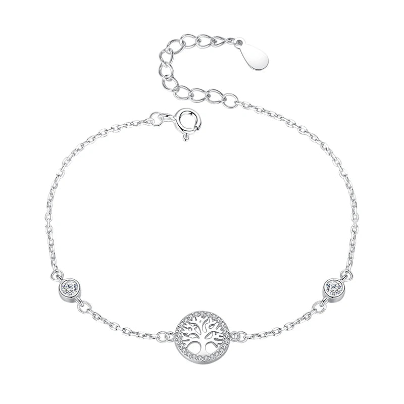 925 Silver Tree of Life Bracelet Women Chain Jewelry