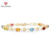 925 Silver Bracelet with Gemstone - Fine Jewelry Gift