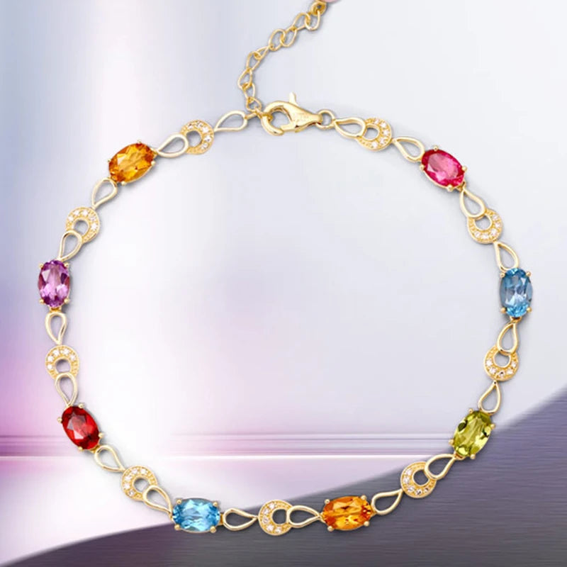 925 Silver Bracelet with Gemstone - Fine Jewelry Gift