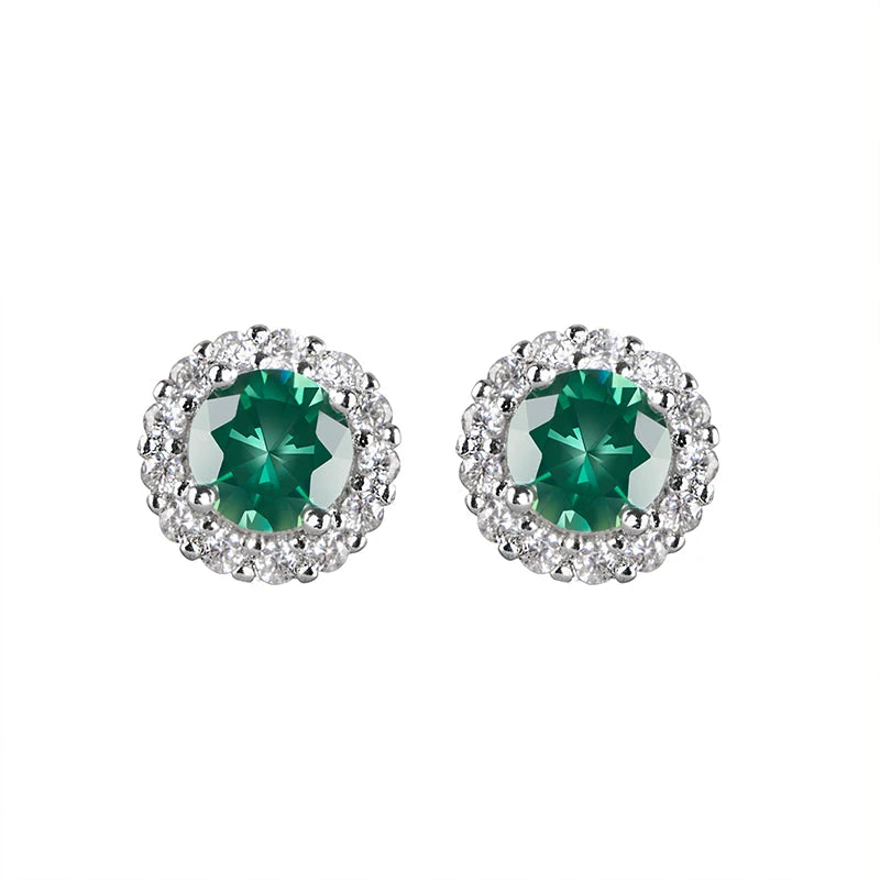 Moissanite Gemstone Stub Earrings 925 Sterling Silver