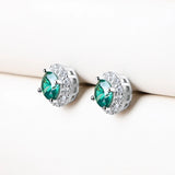 Moissanite Gemstone Stub Earrings 925 Sterling Silver