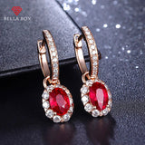 Ruby Women Drop Earrings 925 Silver Red Gemstones Wedding Gift