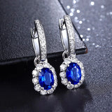 Ruby Women Drop Earrings 925 Silver Red Gemstones Wedding Gift