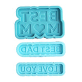 MOM DAD Silicone Pendant Mold for Resin Casting DIY Keychain Crafts