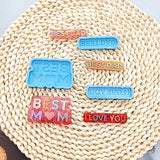 MOM DAD Silicone Pendant Mold for Resin Casting DIY Keychain Crafts