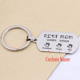 MOM HANDS DOWN Personalized Engraved Keychain - Mother's Gift