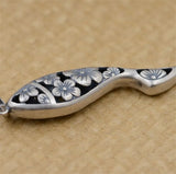 925 Silver Fish & Flower Pendants Vintage Thai Jewelry