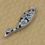 925 Silver Fish & Flower Pendants Vintage Thai Jewelry