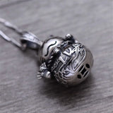925 Silver Lucky Cat & Lucky Bag Necklace Pendant for Women