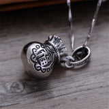 925 Silver Lucky Cat & Lucky Bag Necklace Pendant for Women