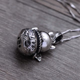 925 Silver Lucky Cat & Lucky Bag Necklace Pendant for Women
