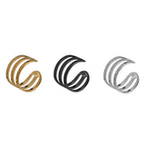 BESTONEDAY Punk Rock Ear Clip Cuff Wrap Earrings Stainless Steel No piercing
