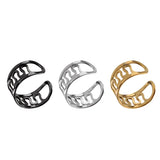 BESTONEDAY Punk Rock Ear Clip Cuff Wrap Earrings Stainless Steel No piercing