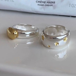 925 Sterling Geometric Star Ring Women Fine Jewelry Christmas Gift