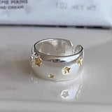 925 Sterling Geometric Star Ring Women Fine Jewelry Christmas Gift