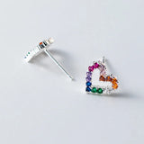 925 Silver Heart Zircon Earrings Prevent Allergy Party Accessories