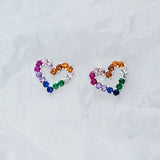 925 Silver Heart Zircon Earrings Prevent Allergy Party Accessories