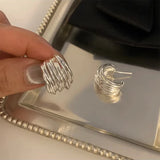 925 Sterling Silver Earrings For Women Interware Stud Earring Jewelry