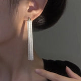 BF CLUB 925 Sterling Silver Tassel Earrings Women Allergy-Free Party Accessory