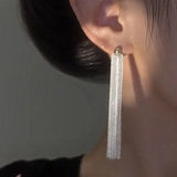 BF CLUB 925 Sterling Silver Tassel Earrings Women Allergy-Free Party Accessory