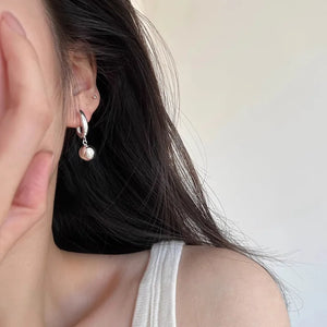 925 Silver Retro Ball Earrings Women Allergy-Free Party Accessory Christmas Gift