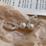 925 Silver Retro Ball Earrings Women Allergy-Free Party Accessory Christmas Gift