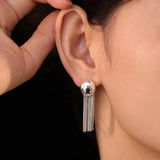925 Silver Tassel Earrings Prevent Allergy Party Accessories Christmas Gift