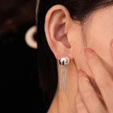 925 Silver Tassel Earrings Prevent Allergy Party Accessories Christmas Gift
