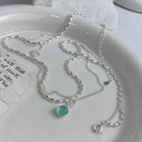 BF CLUB 925 Silver Geometric Stone Necklace Women Engagement