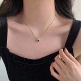 BF CLUB Sterling Silver Pink Heart Necklace for Women