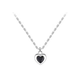 BF CLUB Sterling Silver Pink Heart Necklace for Women
