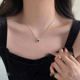 BF CLUB Sterling Silver Pink Heart Necklace for Women