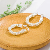 BF CLUB 925 Sterling Silver Sparkling Earrings Women Jewelry