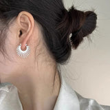 Vintage Fan Earrings - 925 Silver for Women