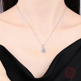 925 Silver Zircon Choker Chain Necklace for Women Bling Wedding Jewelry