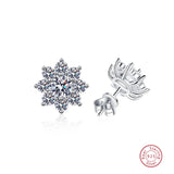 925 Silver Zircon Earrings Sparkling Bridal Jewelry Christmas