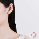 925 Silver Zircon Earrings Sparkling Bridal Jewelry Christmas