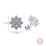 925 Silver Zircon Earrings Sparkling Bridal Jewelry Christmas