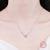 925 Silver Zircon Necklace Iced Bling Wedding Bridal Party Jewelry Gift