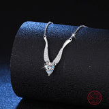 925 Silver Zircon Necklace Iced Bling Wedding Bridal Party Jewelry Gift