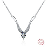 925 Silver Zircon Necklace Iced Bling Wedding Bridal Party Jewelry Gift