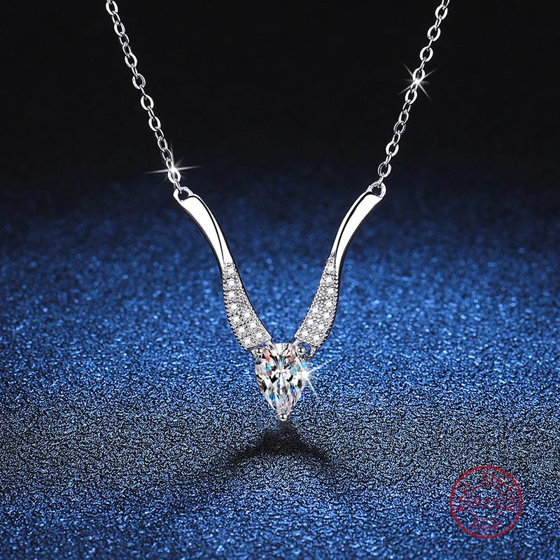 925 Silver Zircon Necklace Iced Bling Wedding Bridal Party Jewelry Gift