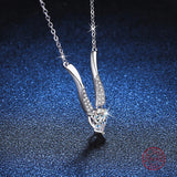 925 Silver Zircon Necklace Iced Bling Wedding Bridal Party Jewelry Gift