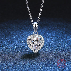 925 Silver Zircon Necklace for Women Sparkling Anniversary Jewelry