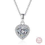 925 Silver Zircon Necklace for Women Sparkling Anniversary Jewelry