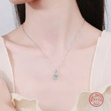 925 Silver Zircon Necklace for Women Sparkling Anniversary Jewelry