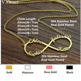 Personalized Infinity Name Pendant Necklace Heart Charm