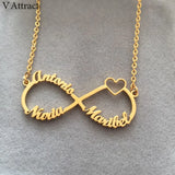 Personalized Infinity Name Pendant Necklace Heart Charm